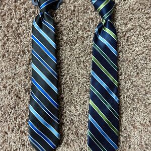 Chaps Men's Ties in Black and Navy with Blue and Green Stripes